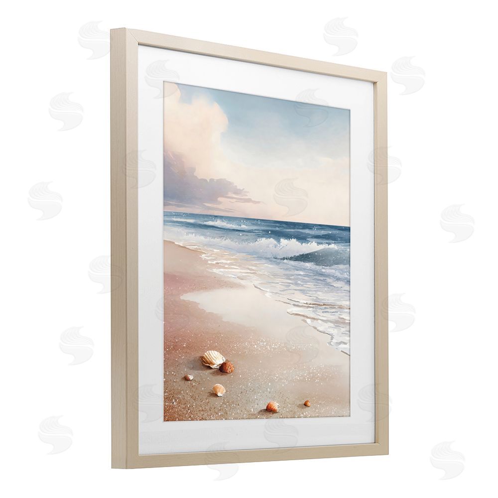 Franklyn Gregory Washed Up Seashells Brown Framed Print Under Glass with White Mat Wall Art