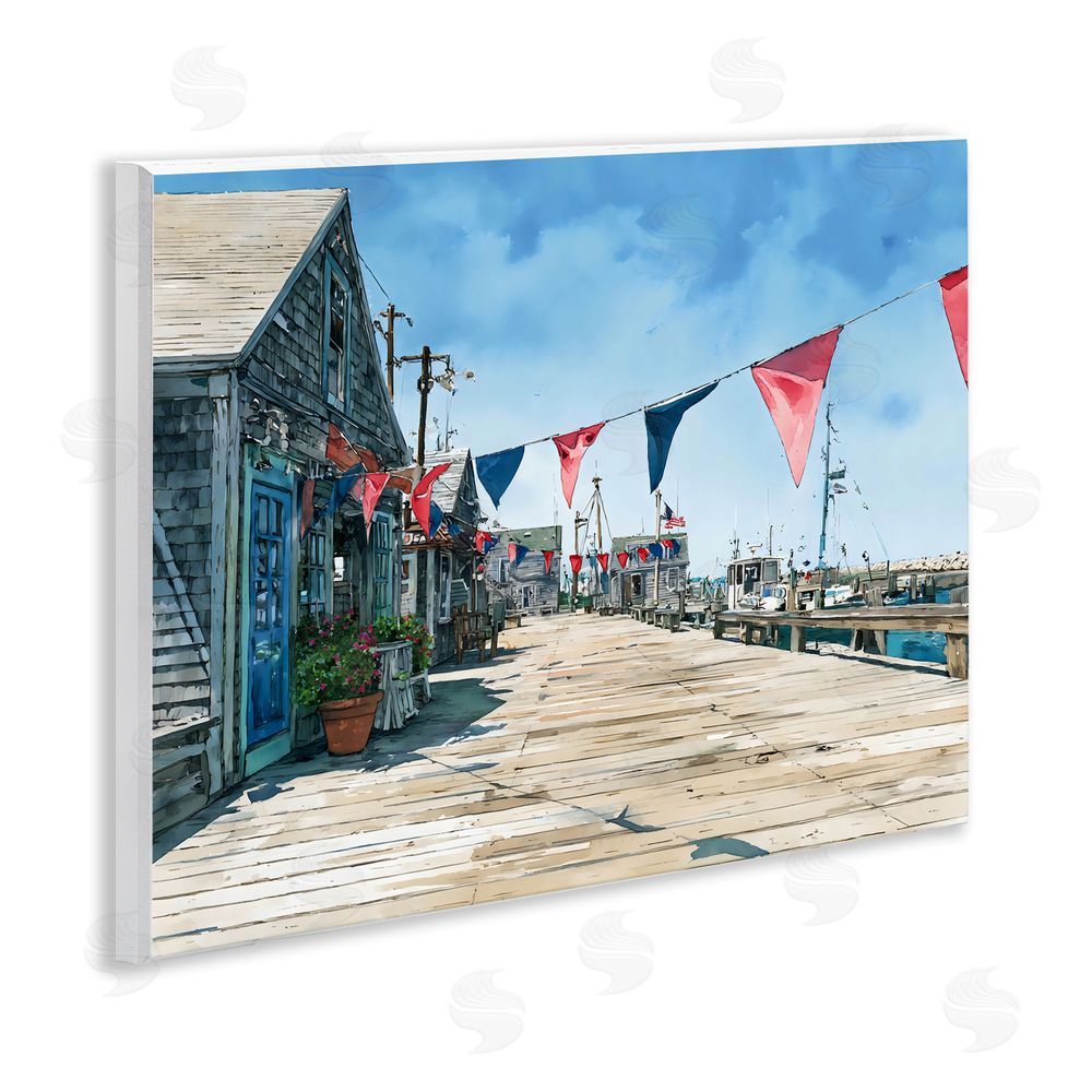 Franklyn Gregory Seaside Fishing Wharf Wall Plaque Printed Art