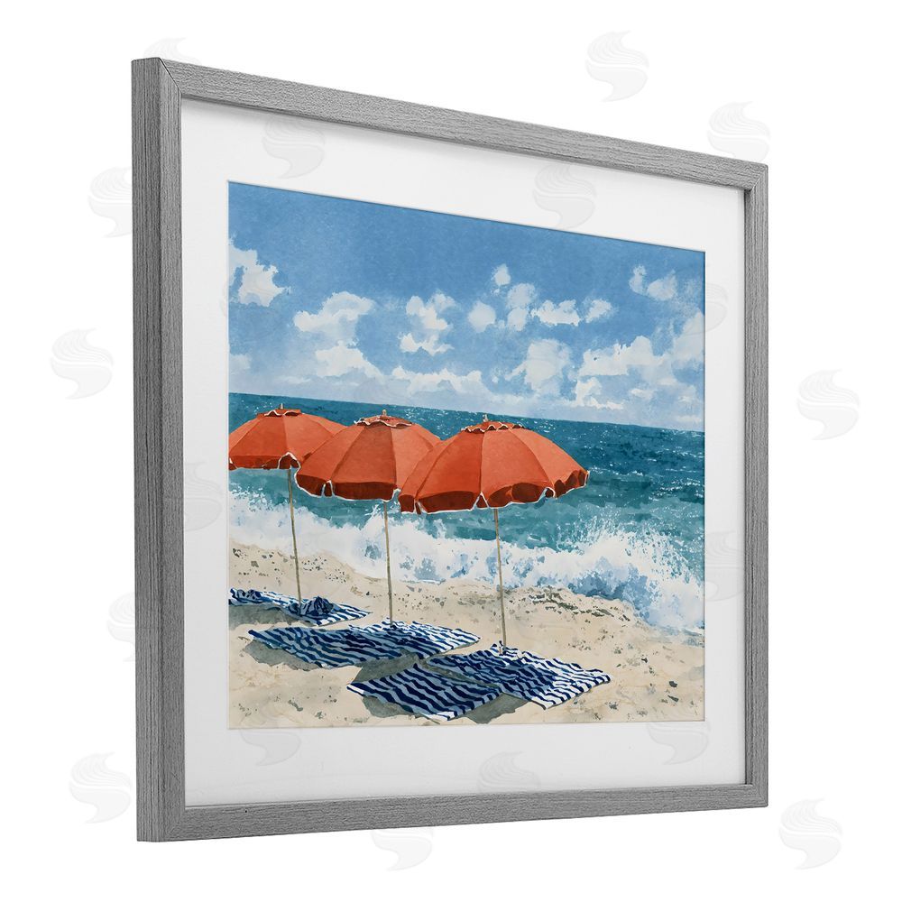 Franklyn Gregory Shade From The Sun Gray Framed Print Under Glass with White Mat Wall Art