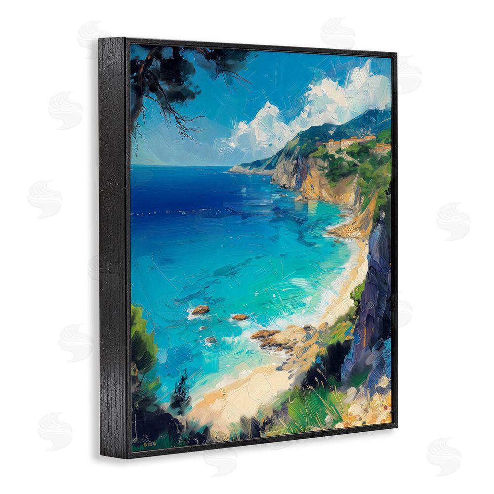 Creative Studio View of Ocean Retreat Black Framed Giclee Wall Art Print