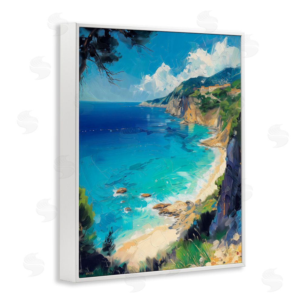 Creative Studio View of Ocean Retreat White Framed Giclee Wall Art Print