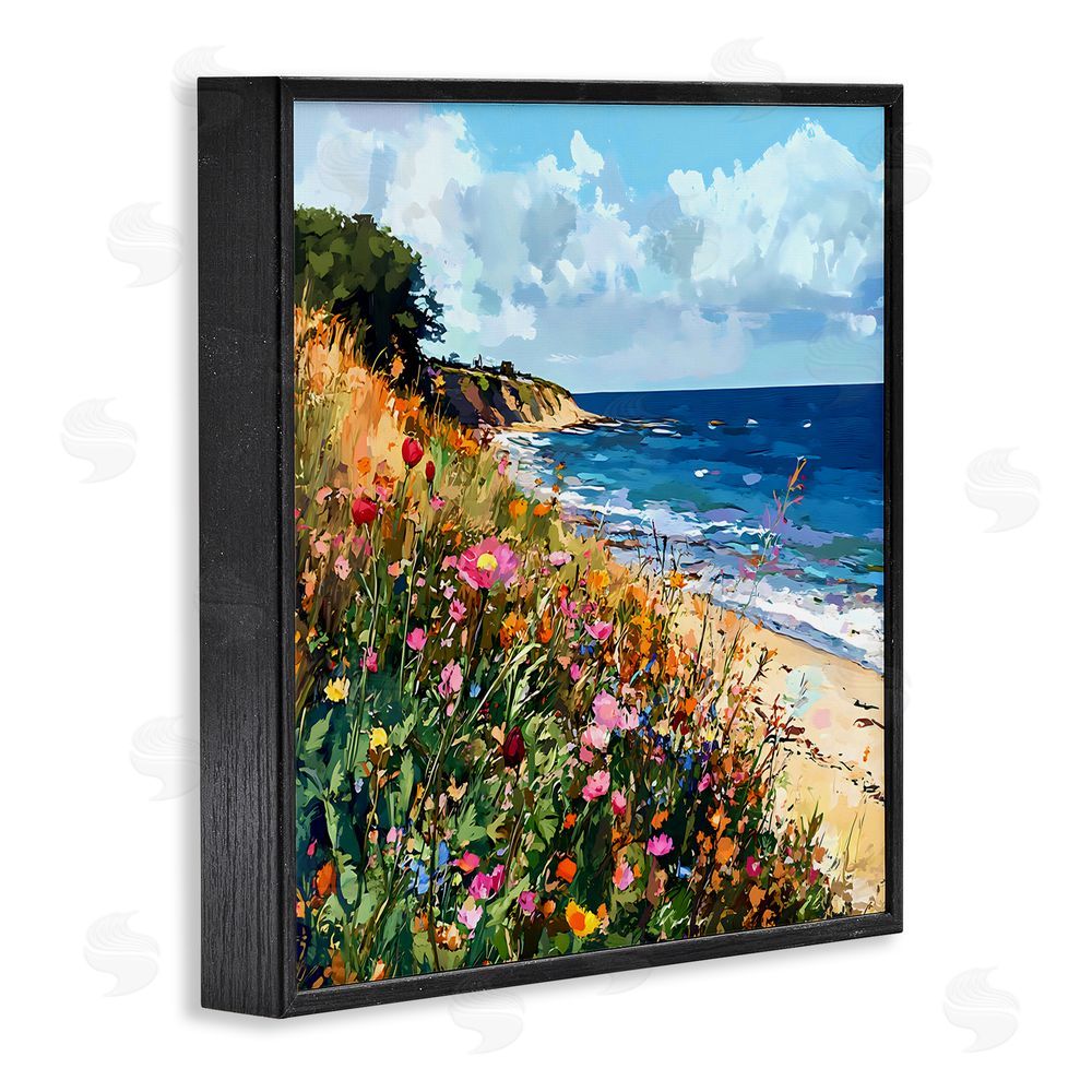 Creative Studio Enchanted Oceanside Meadow Black Framed Giclee Wall Art