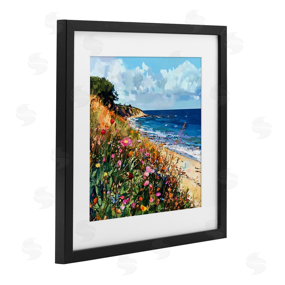 Creative Studio Enchanted Oceanside Meadow Black Framed Print Under Glass Wall Art