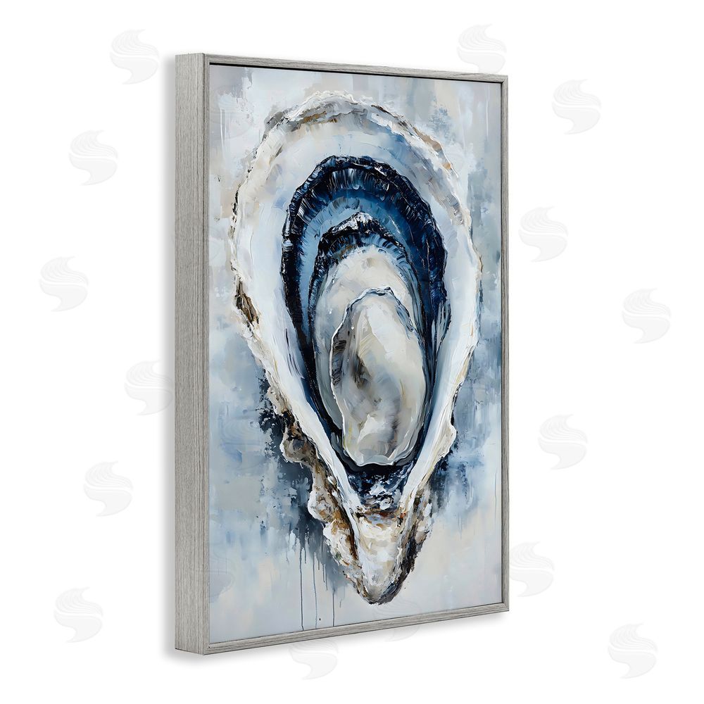 Creative Studio Blue Oyster Shell Interior Gray Framed Giclee Wall Art Print