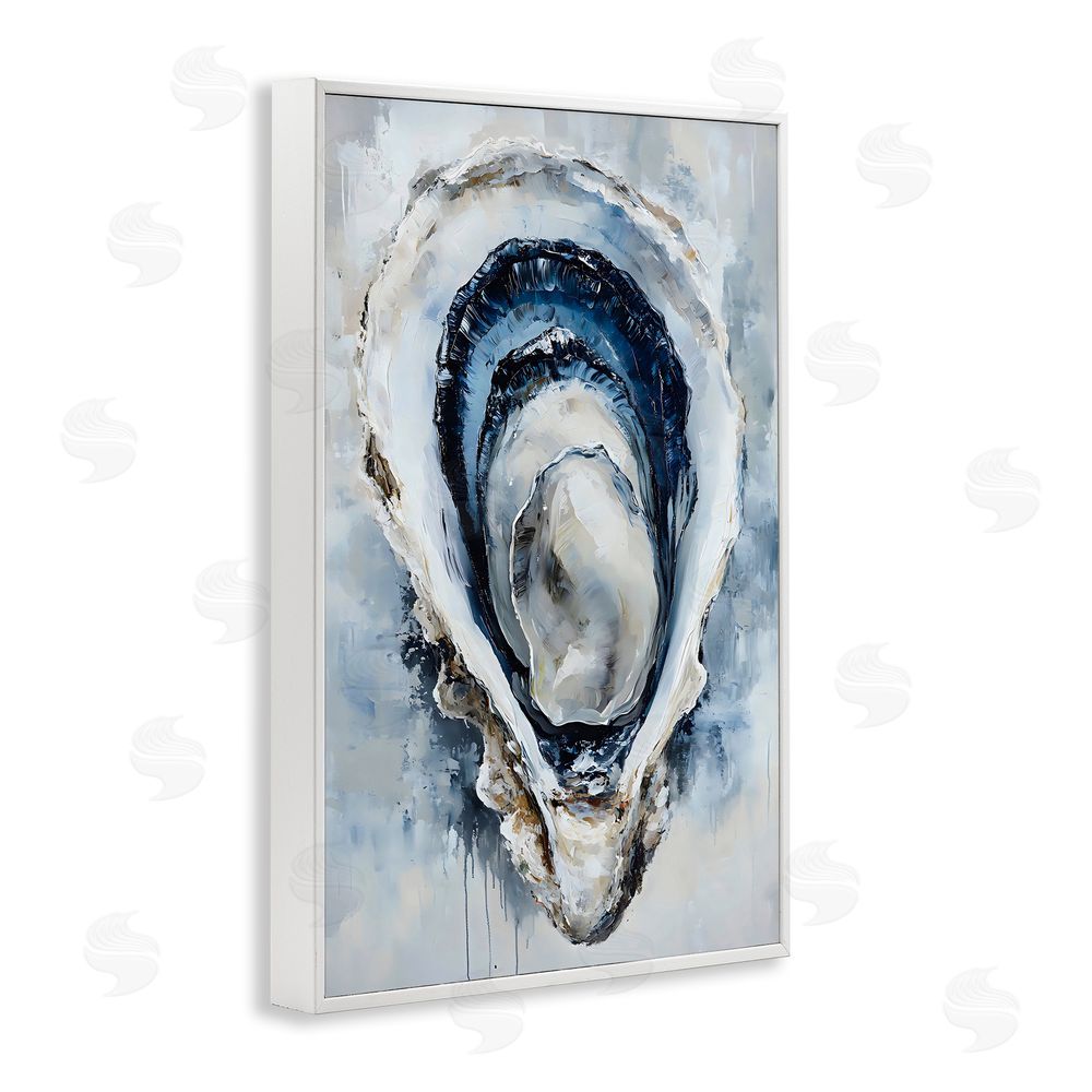 Creative Studio Blue Oyster Shell Interior White Framed Giclee Wall Art Print