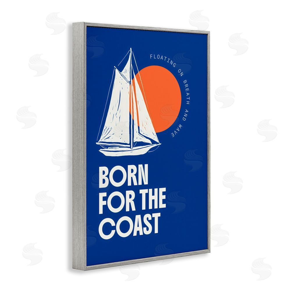 Creative Studio Born For The Coast Gray Framed Giclee Wall Art Print