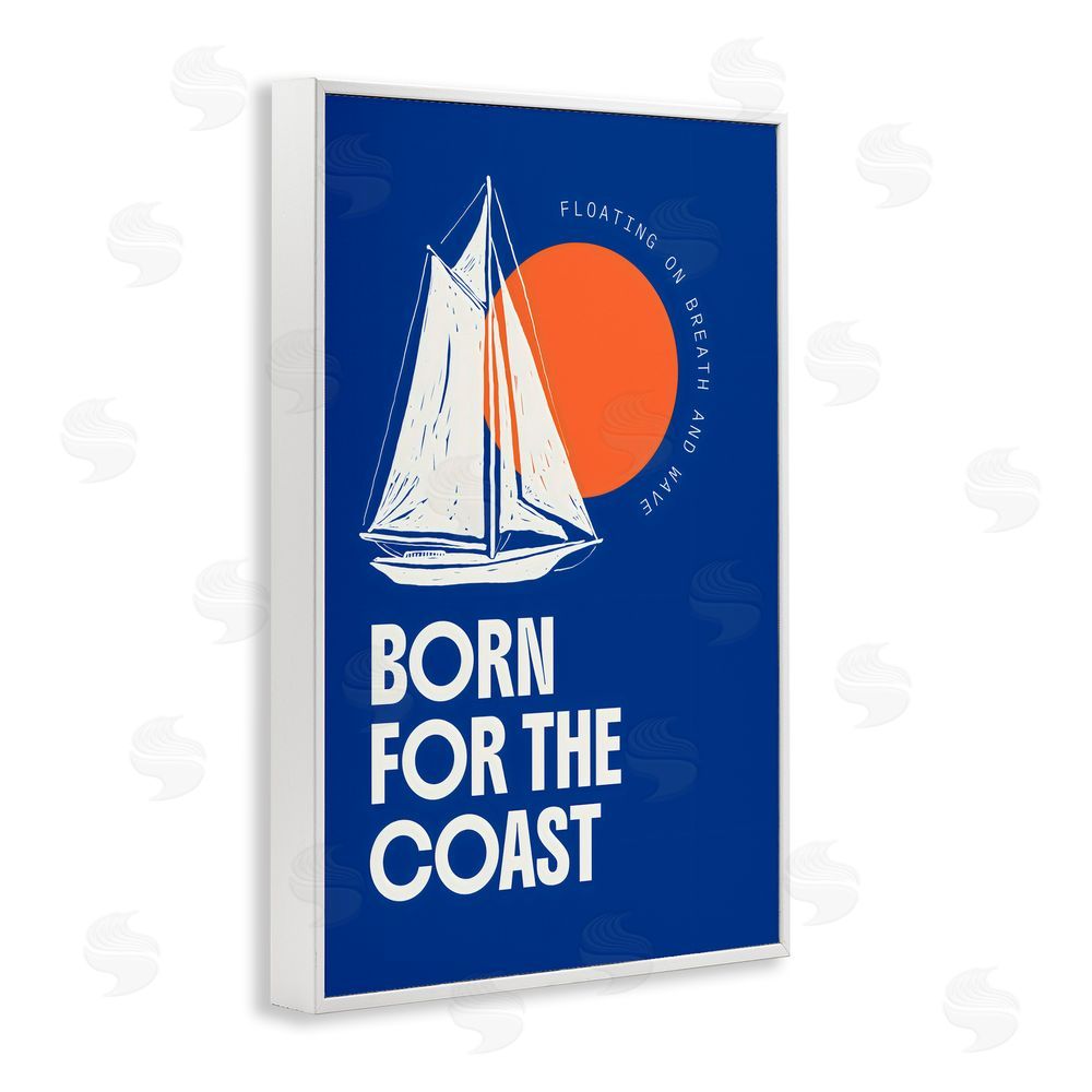 Creative Studio Born For The Coast White Framed Giclee Wall Art Print