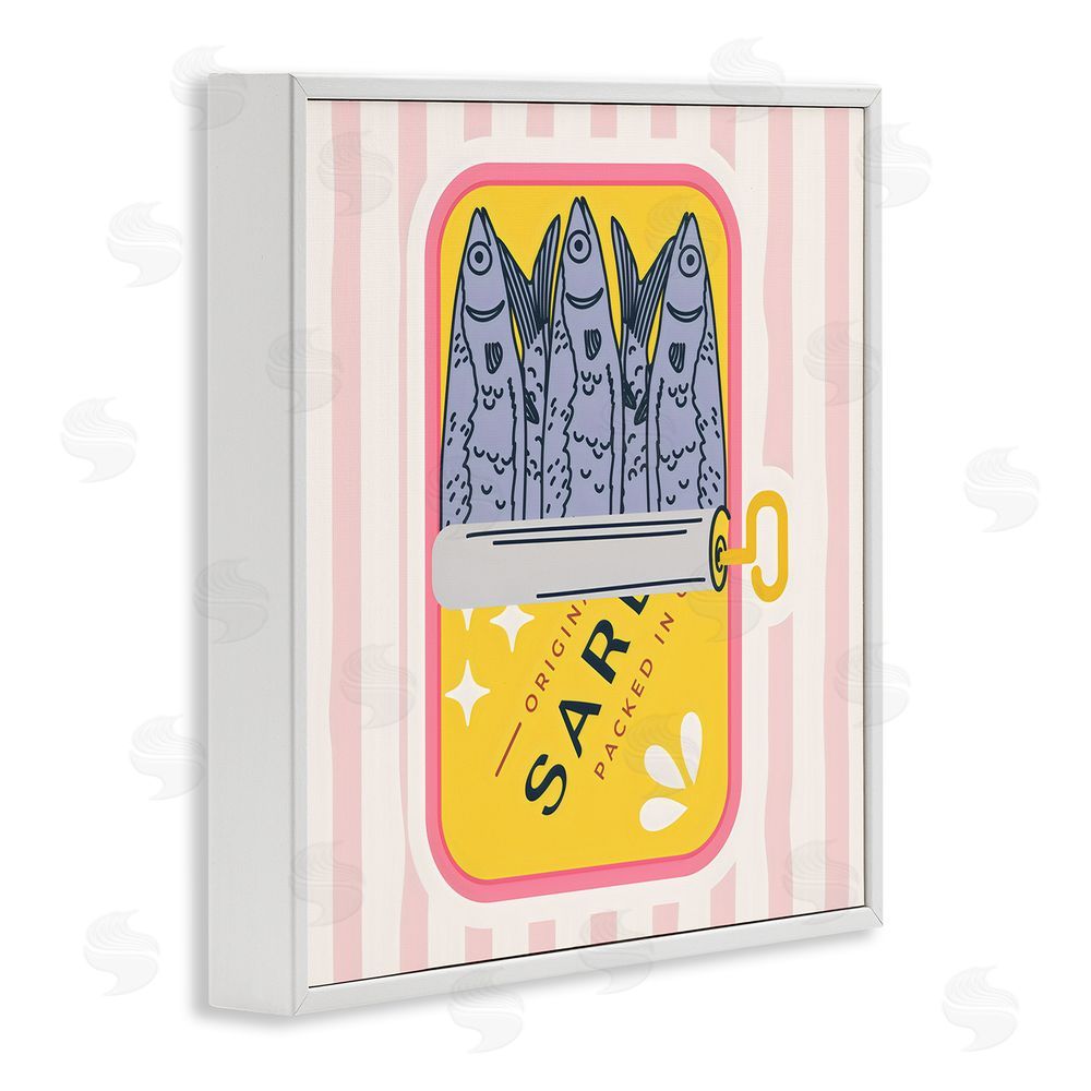 Creative Studio Yellow Sardine Tin White Framed Giclee Wall Art Print