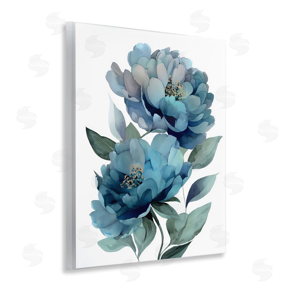 Franklyn Gregory Two Blue Flowers Serene Peonies Wall Plaque Printed Art