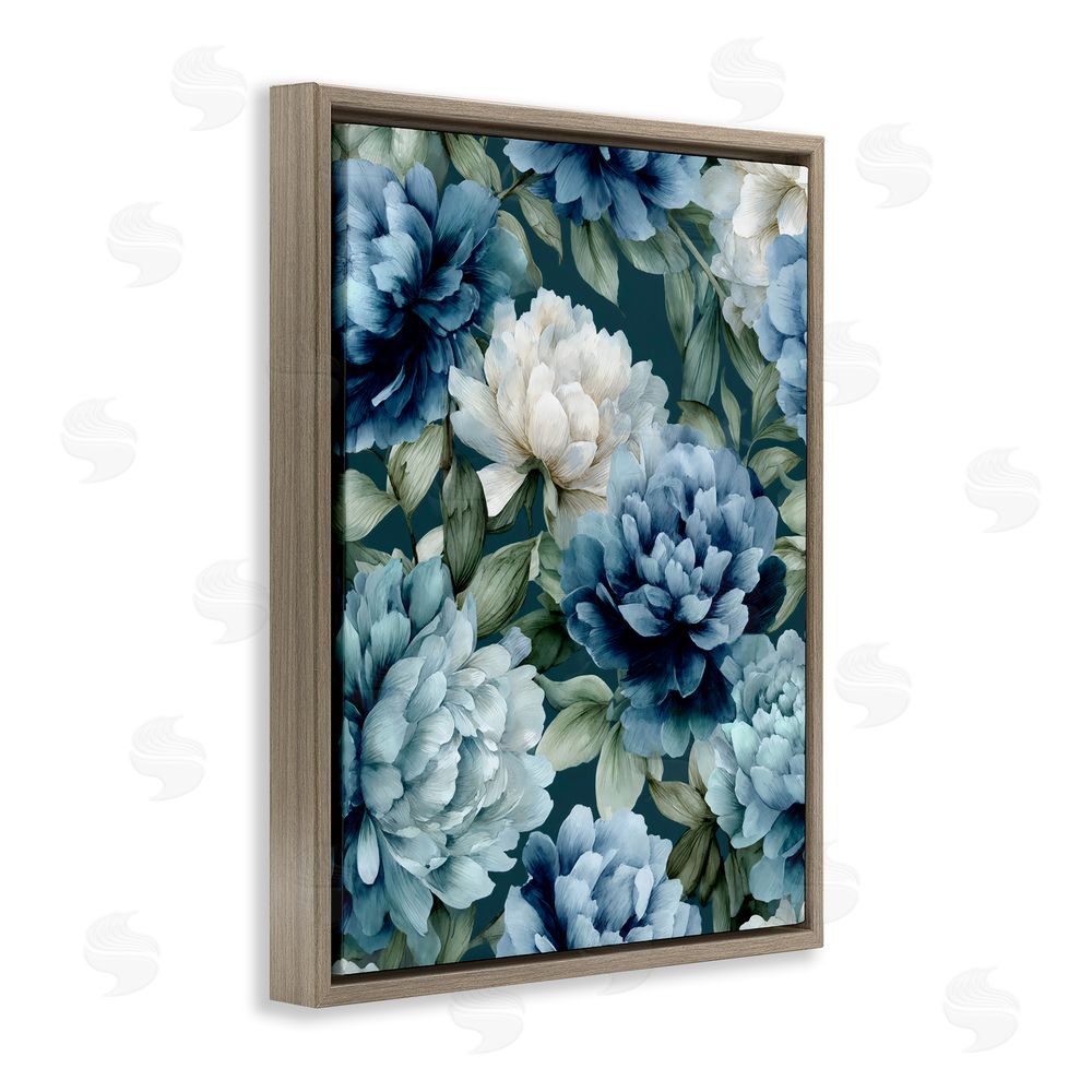 Franklyn Gregory Blooms On The Vine Brown Floating Frame Stretched Canvas Wall Art Print