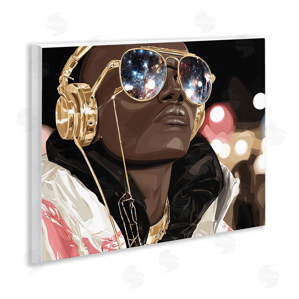 Franklyn Gregory Starry Eyed Shades with Headphones Wall Plaque Printed Art