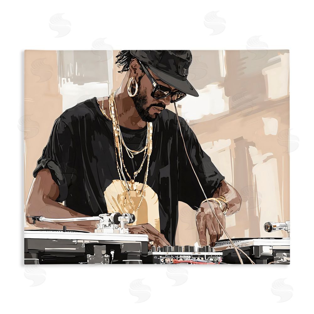 Franklyn Gregory Timeless DJ with Urban Rhythm Stretched Canvas Wall Art Print