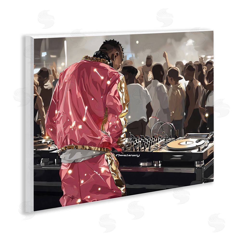 Franklyn Gregory DJ Performance At Nightclub Wall Plaque with Fixed Lithograph Print