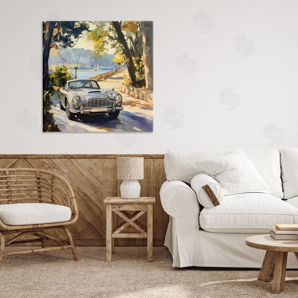 Creative Studio Classic View of Seaside Drive Stretched Canvas Wall Art in Room