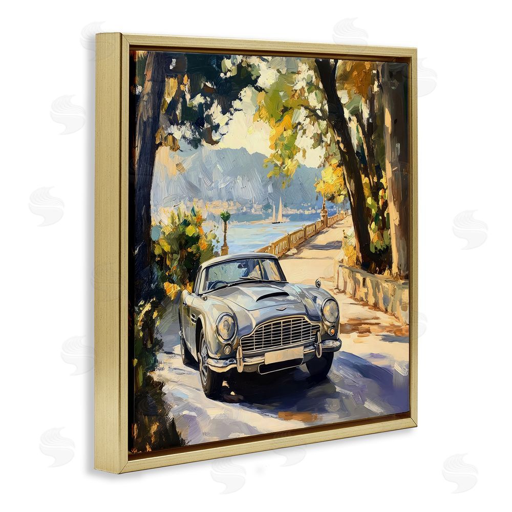 Creative Studio Classic View of Seaside Drive Gold Floating Frame Canvas Wall Art Print