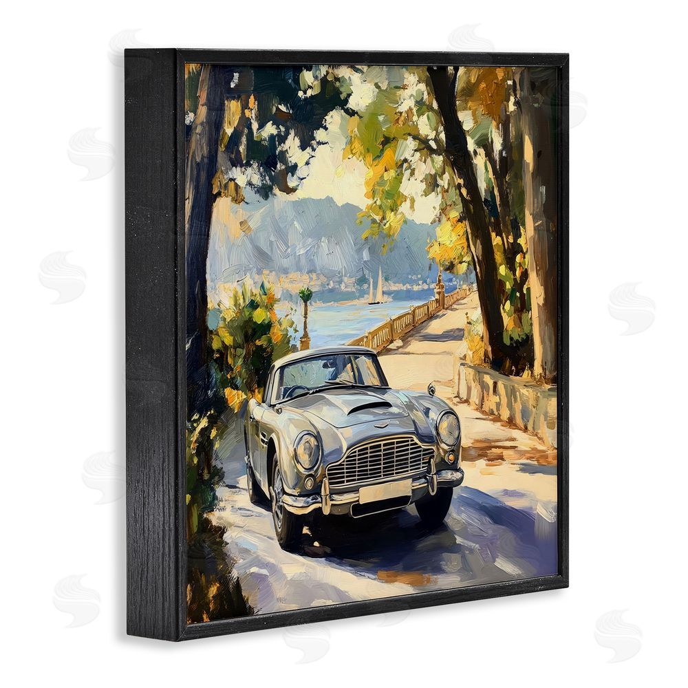 Creative Studio Classic View of Seaside Drive Black Framed Giclee Wall Art Print