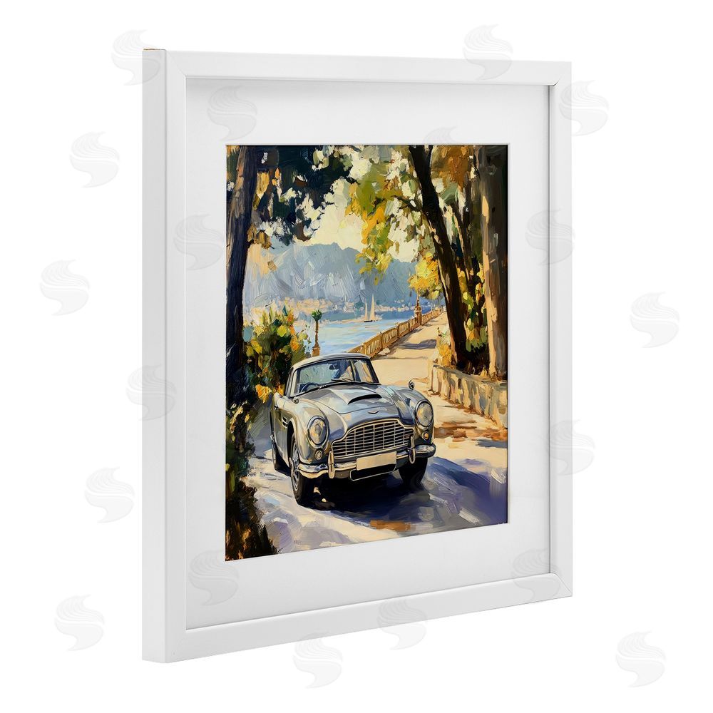 Creative Studio Classic View of Seaside Drive White Framed Print Under Glass Wall Art