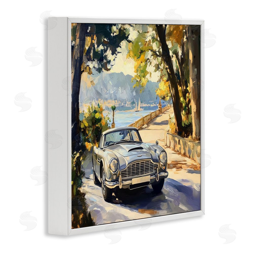 Creative Studio Classic View of Seaside Drive White Framed Giclee Wall Art Print