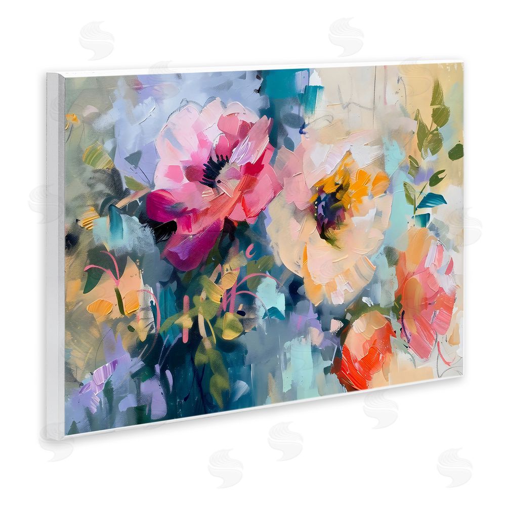 Creative Studio Vibrant Florals Brushed Abstract Wall Plaque Printed Art