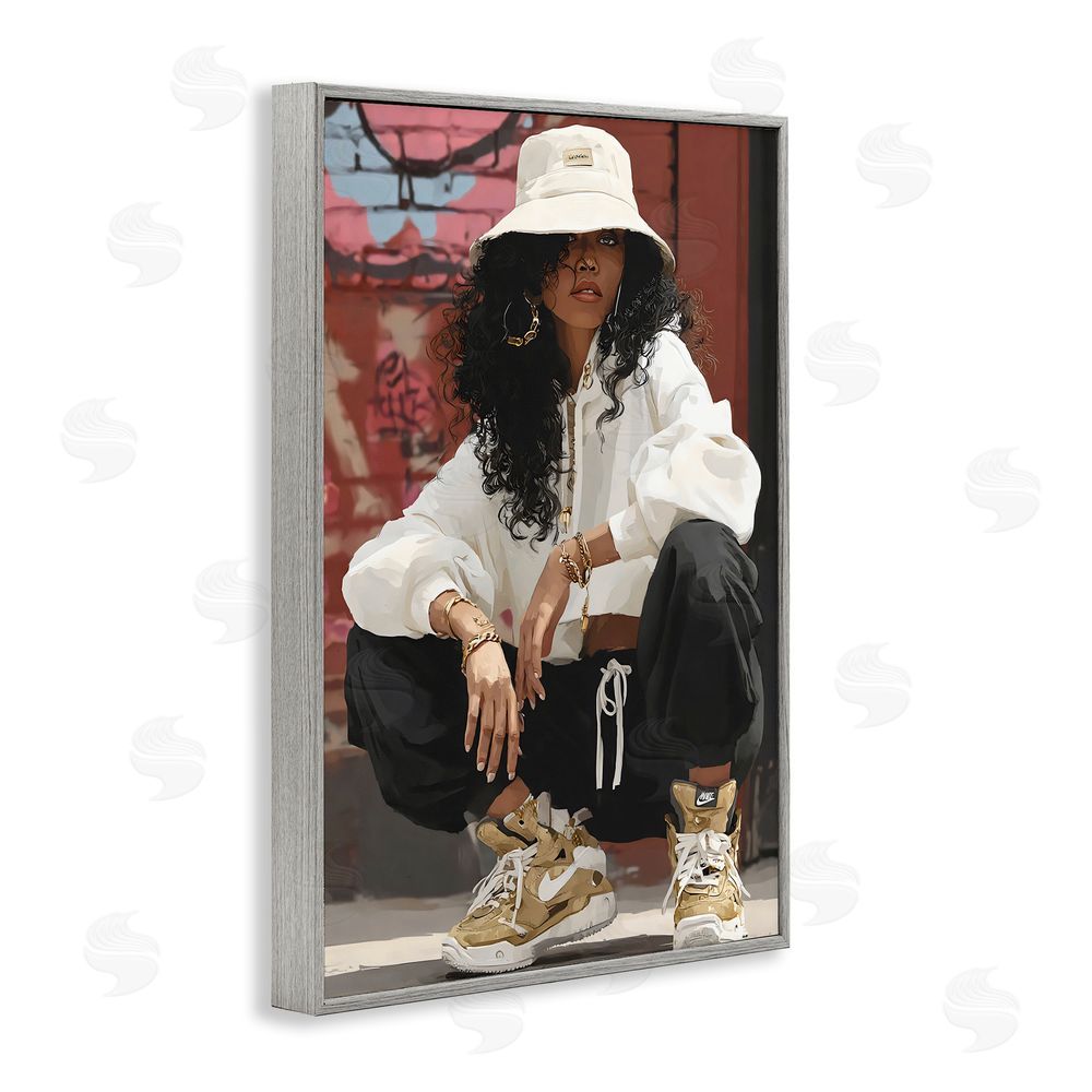 Franklyn Gregory Urban Streetwear Bucket Hat Gray Framed Giclee Wall Art Print