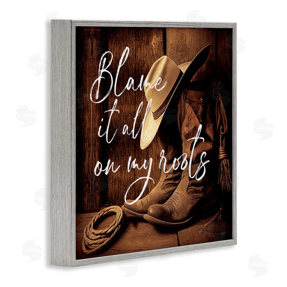 Lux + Me Designs Blame It On My Roots Gray Framed Giclee Wall Art Print