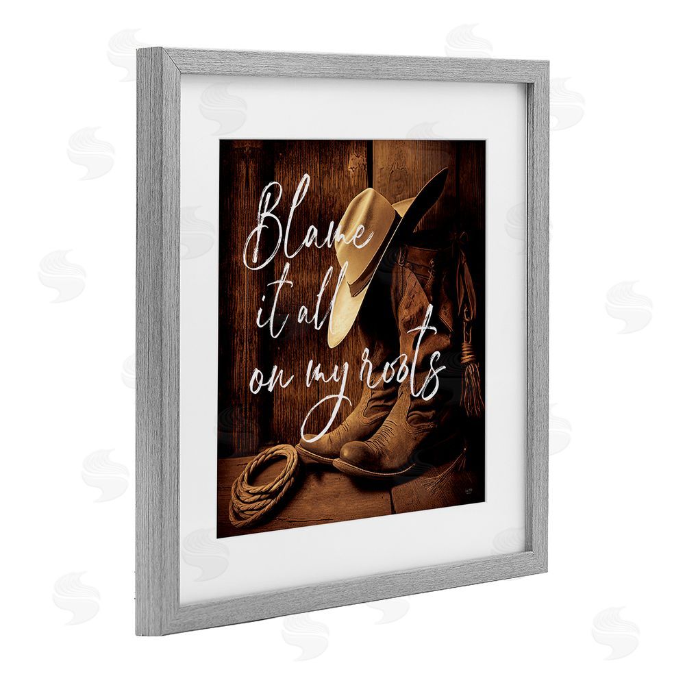 Lux + Me Designs Blame It On My Roots Gray Framed Print Under Glass Wall Art