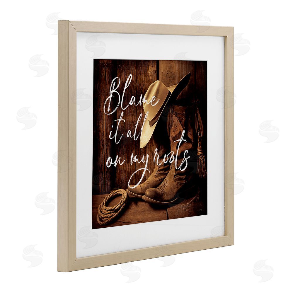 Lux + Me Designs Blame It On My Roots Brown Framed Print Under Glass Wall Art
