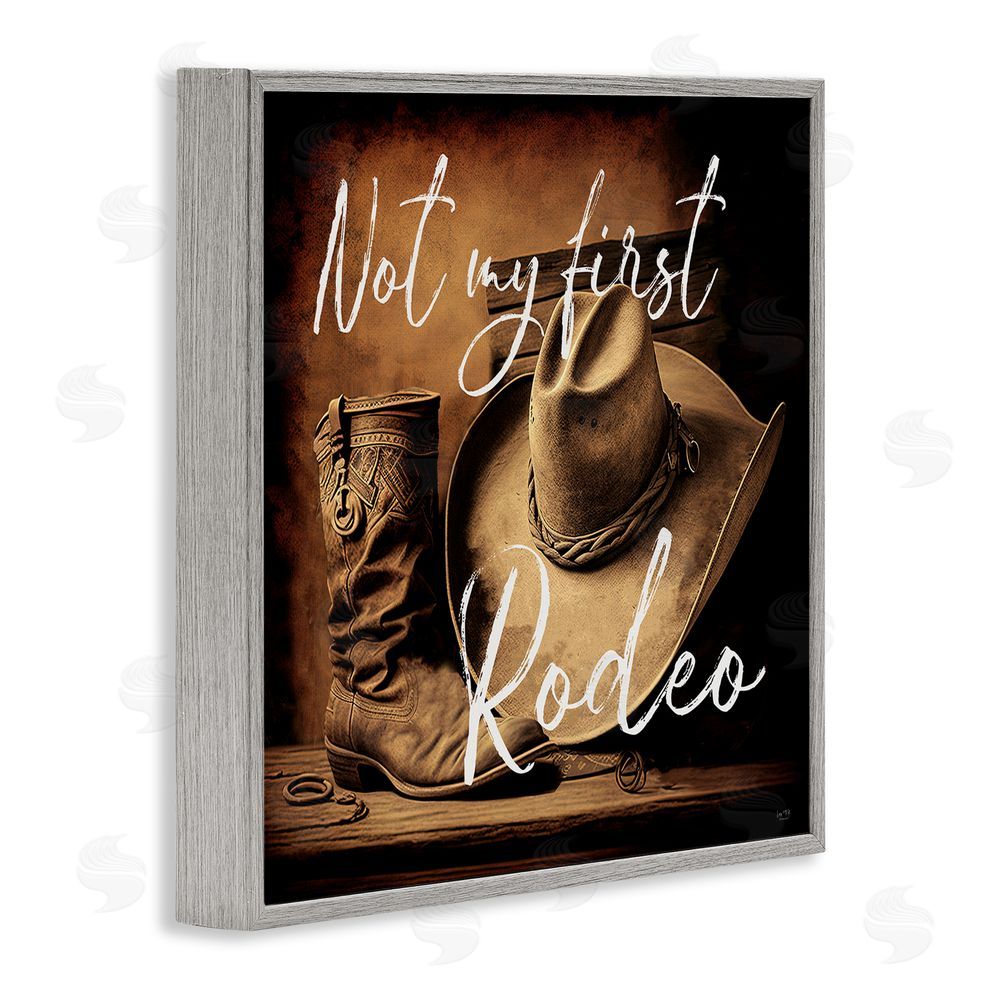 Lux + Me Designs Not My First Rodeo Gray Framed Giclee Wall Art Print