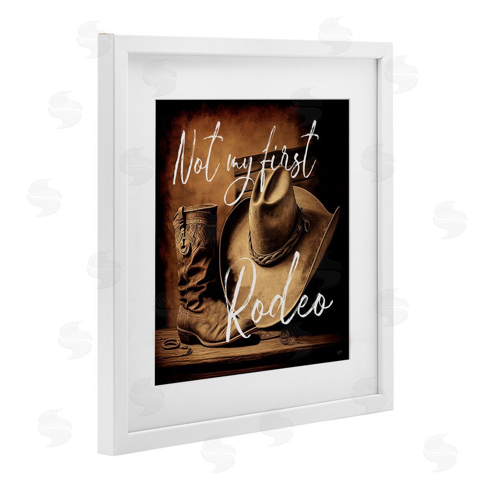 Lux + Me Designs Not My First Rodeo White Framed Print Under Glass Wall Art