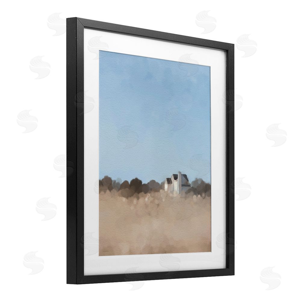 Kamdon Kreations Silent Day Cottage Impression Black Framed Print Under Glass Wall Art