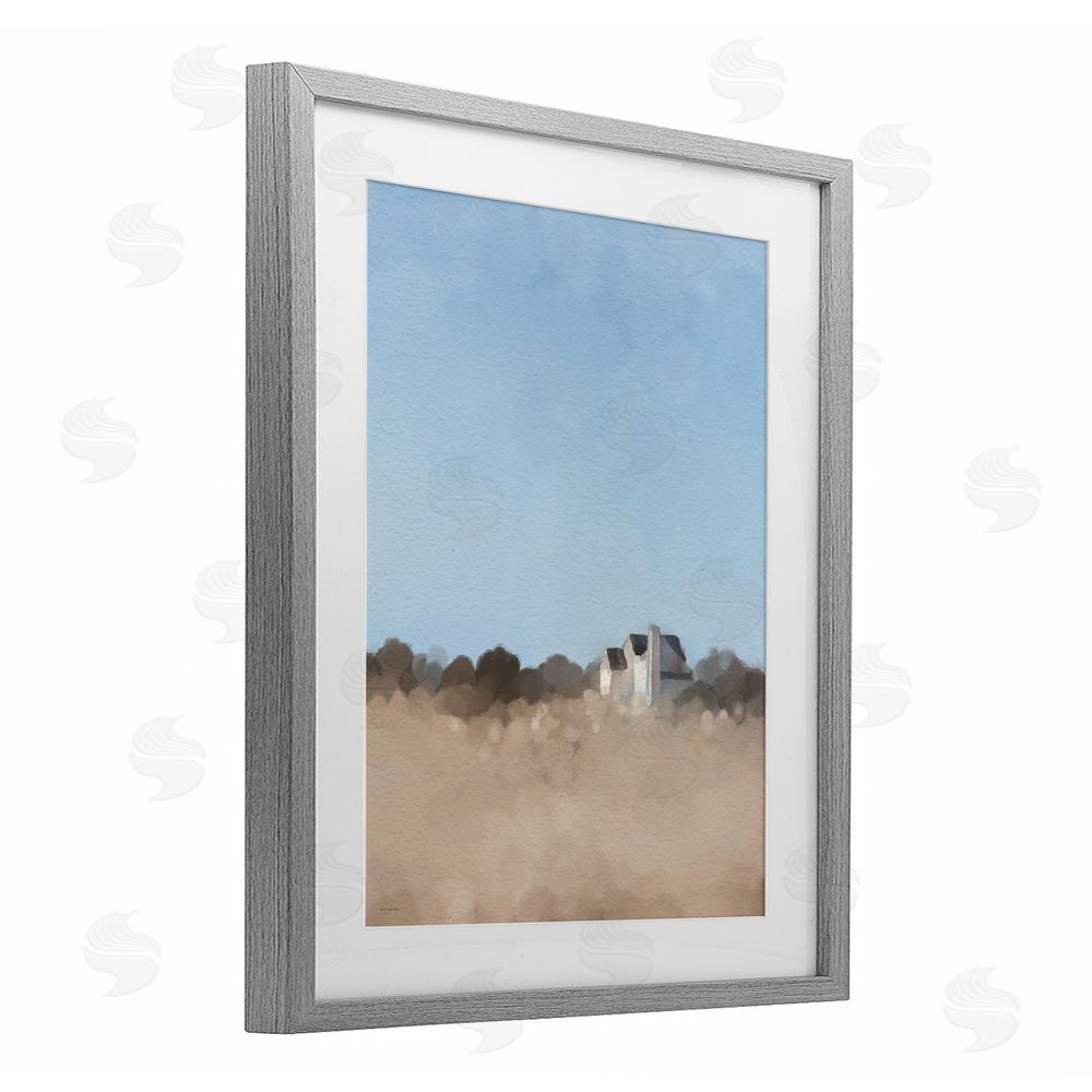 Kamdon Kreations Silent Day Cottage Impression Gray Framed Print Under Glass Wall Art