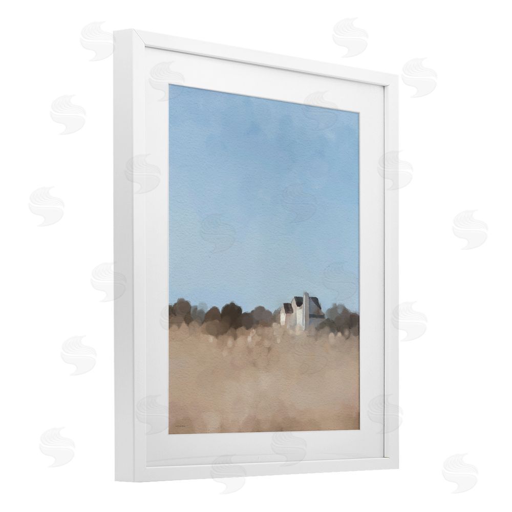 Kamdon Kreations Silent Day Cottage Impression White Framed Print Under Glass Wall Art
