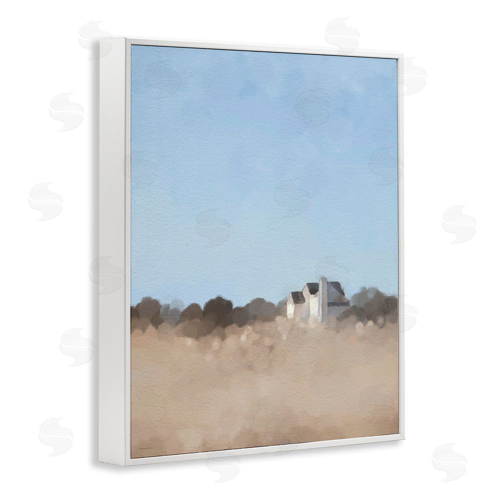 Kamdon Kreations Silent Day Cottage Impression White Framed Giclee Wall Art Print