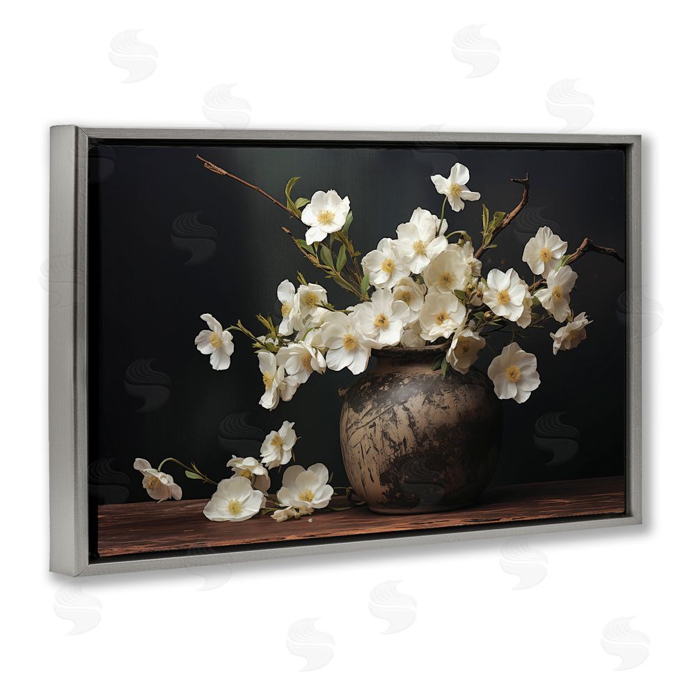 Heidi Kuntz Unspoken Grace Still Life Gray Floating Frame Canvas Wall Art Print