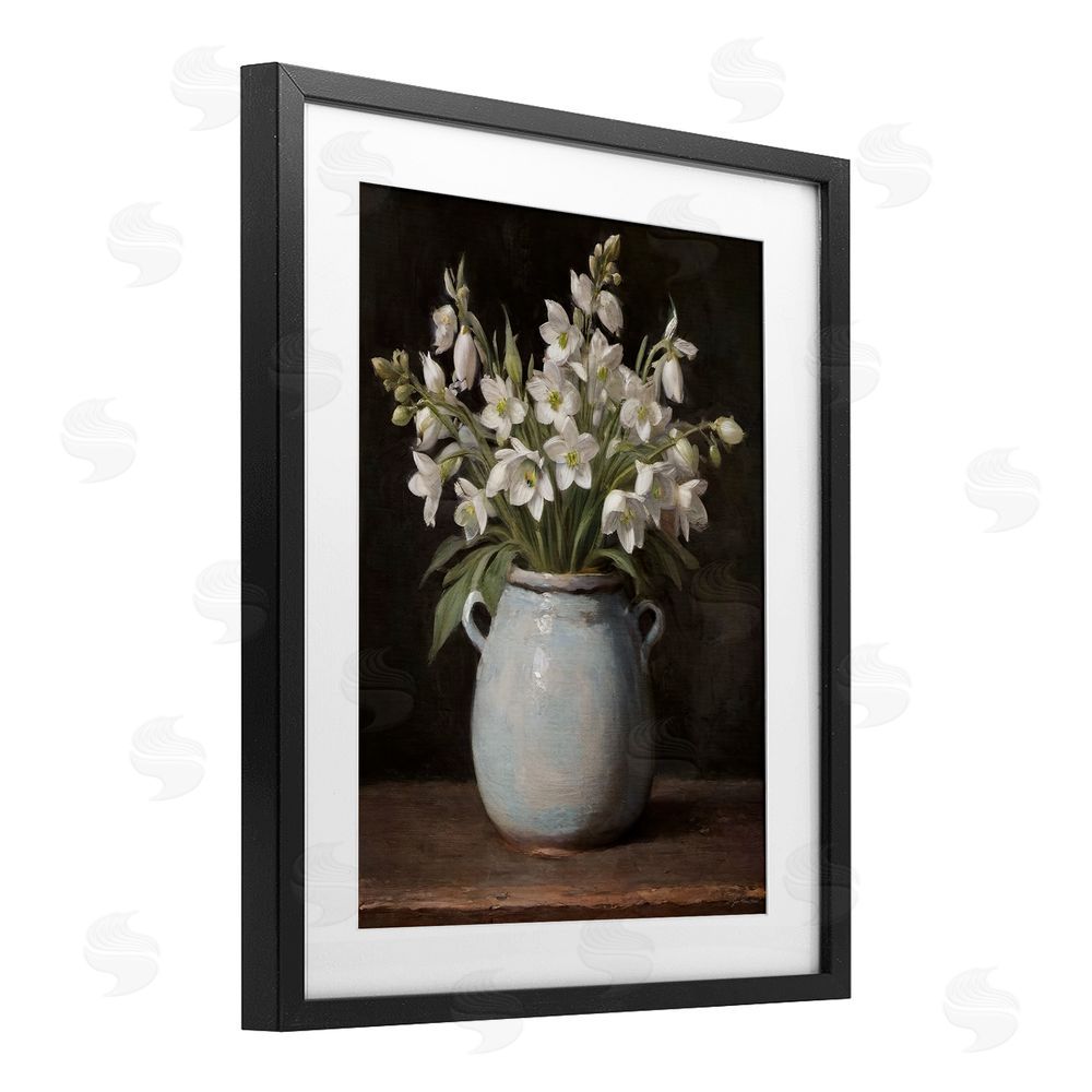 Jo Moulton Fresh Jasmine Blooms Black Framed Print Under Glass Wall Art