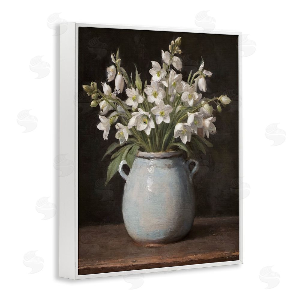 Jo Moulton Fresh Jasmine Blooms White Framed Giclee Wall Art Print