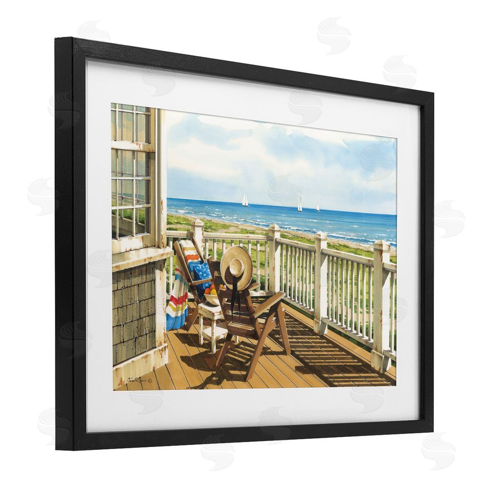 John Rossini Summer Veranda View Black Framed Print Under Glass Wall Art