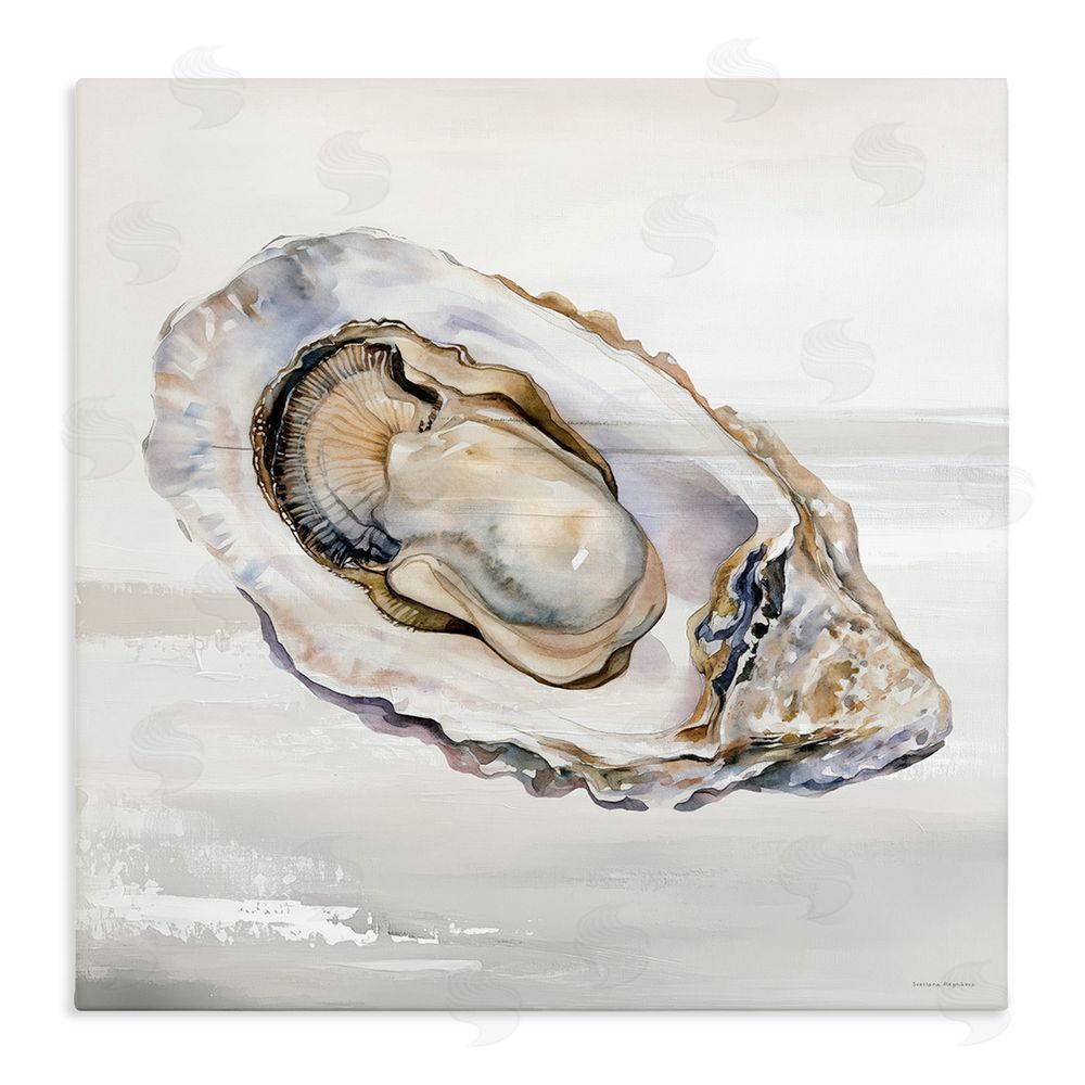 Svetlana Aleynikova Oceanic Oyster in Neutrals Stretched Canvas Wall Art Print