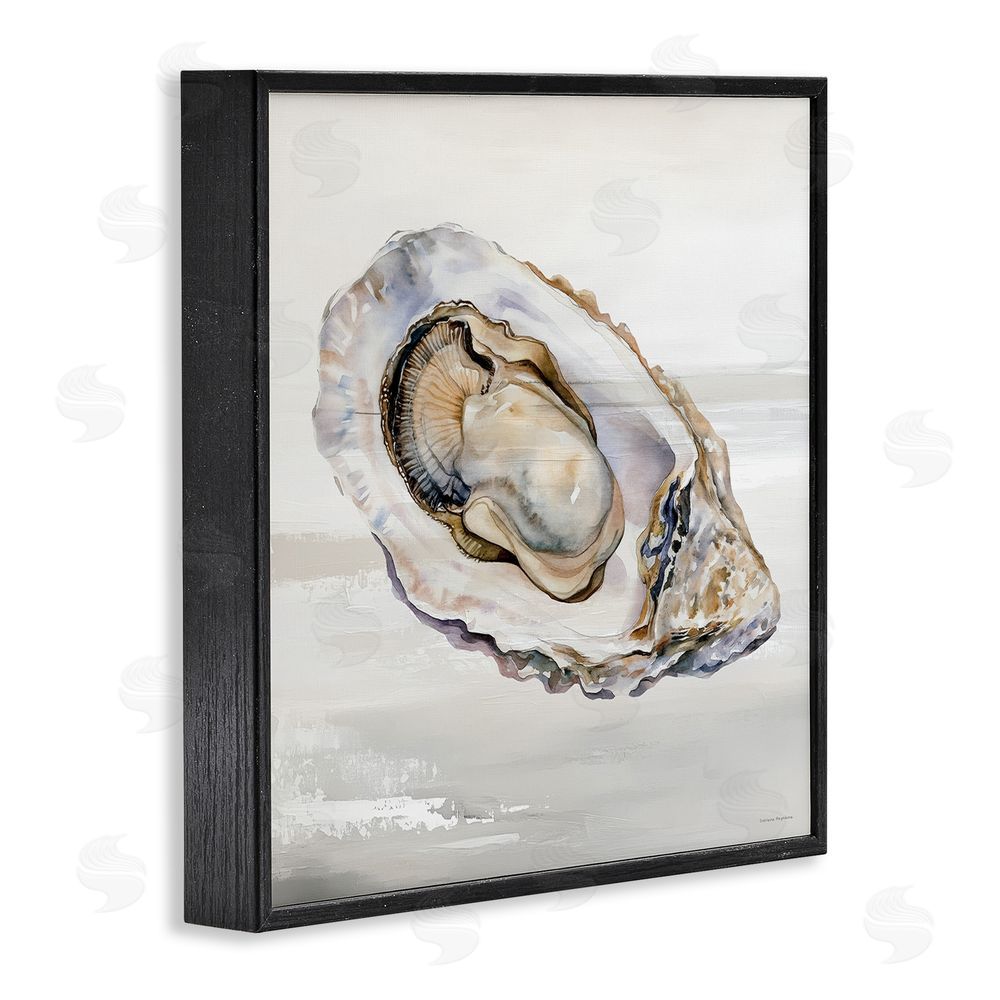 Svetlana Aleynikova Oceanic Oyster in Neutrals Black Framed Giclee Wall Art Print