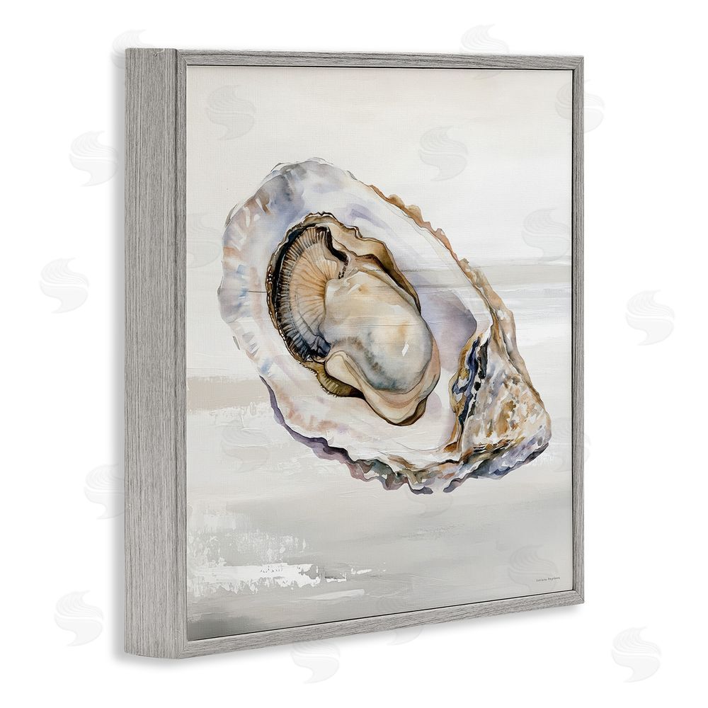 Svetlana Aleynikova Oceanic Oyster in Neutrals Gray Framed Giclee Wall Art Print