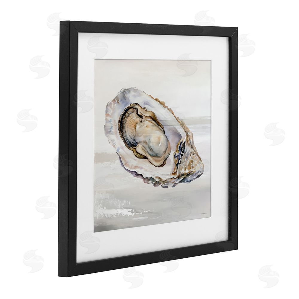 Svetlana Aleynikova Oceanic Oyster in Neutrals Black Framed Print Under Glass Wall Art