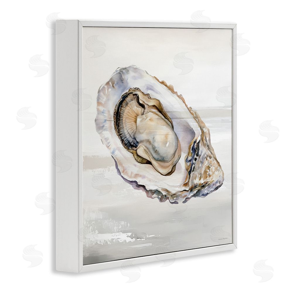 Svetlana Aleynikova Oceanic Oyster in Neutrals White Framed Giclee Wall Art Print