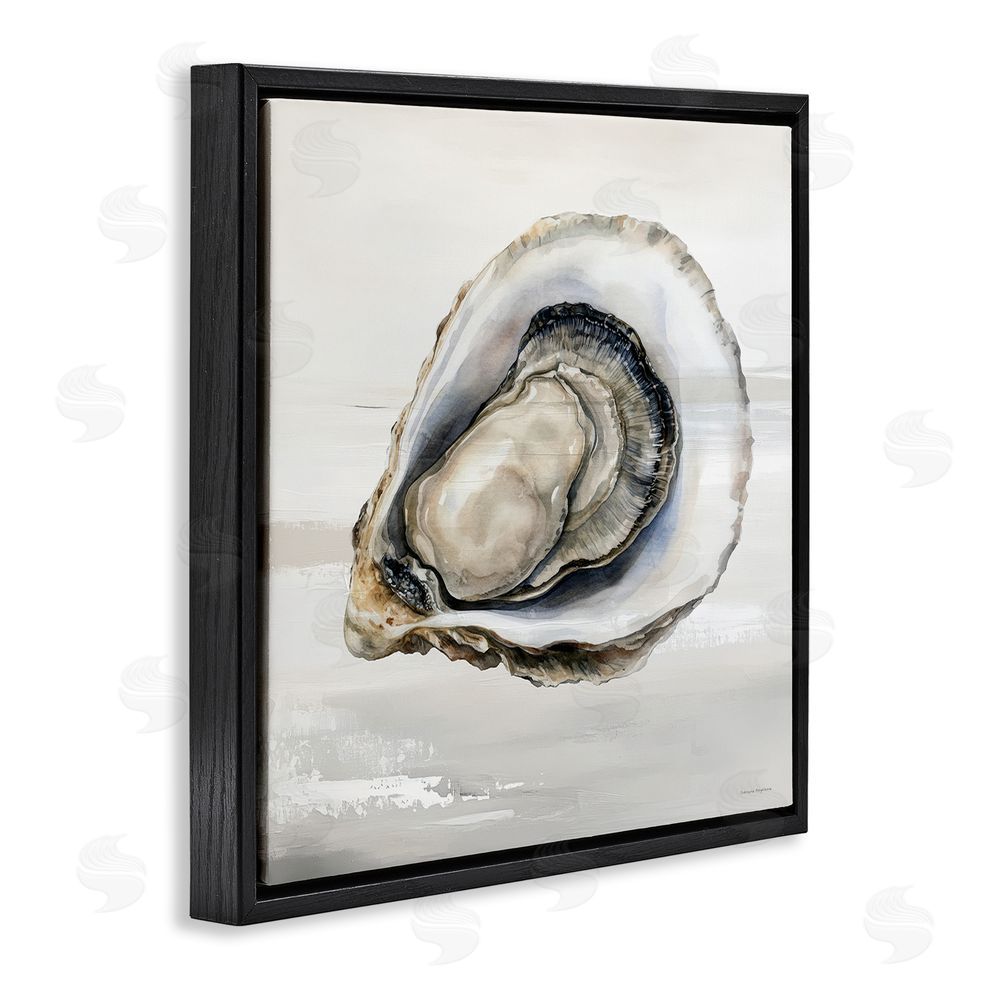 Svetlana Aleynikova Lonely Oyster Shell Black Floating Frame Canvas Wall Art Print