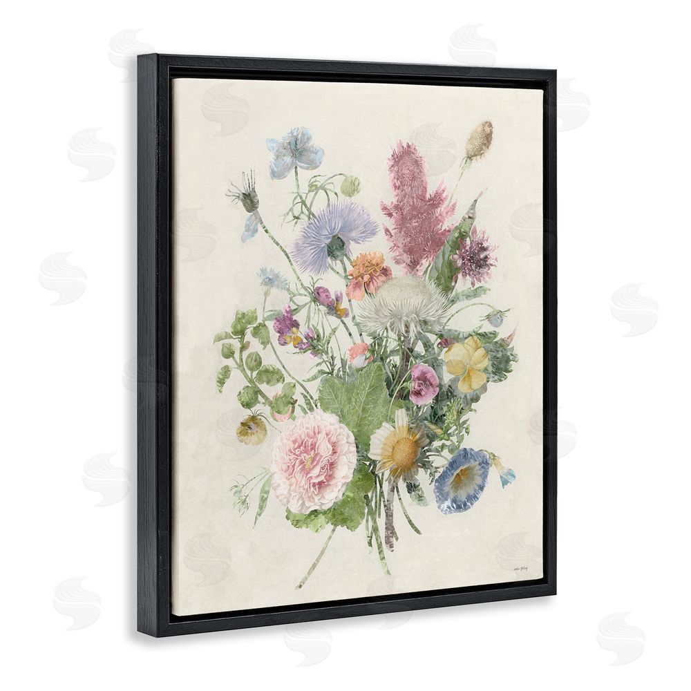 Amber Sterling Botanical Gathering Cluster Black Floating Frame Canvas Wall Art Print