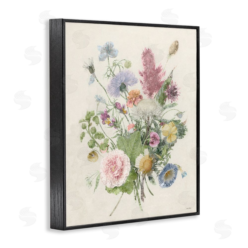 Amber Sterling Botanical Gathering Cluster Black Framed Giclee Wall Art Print