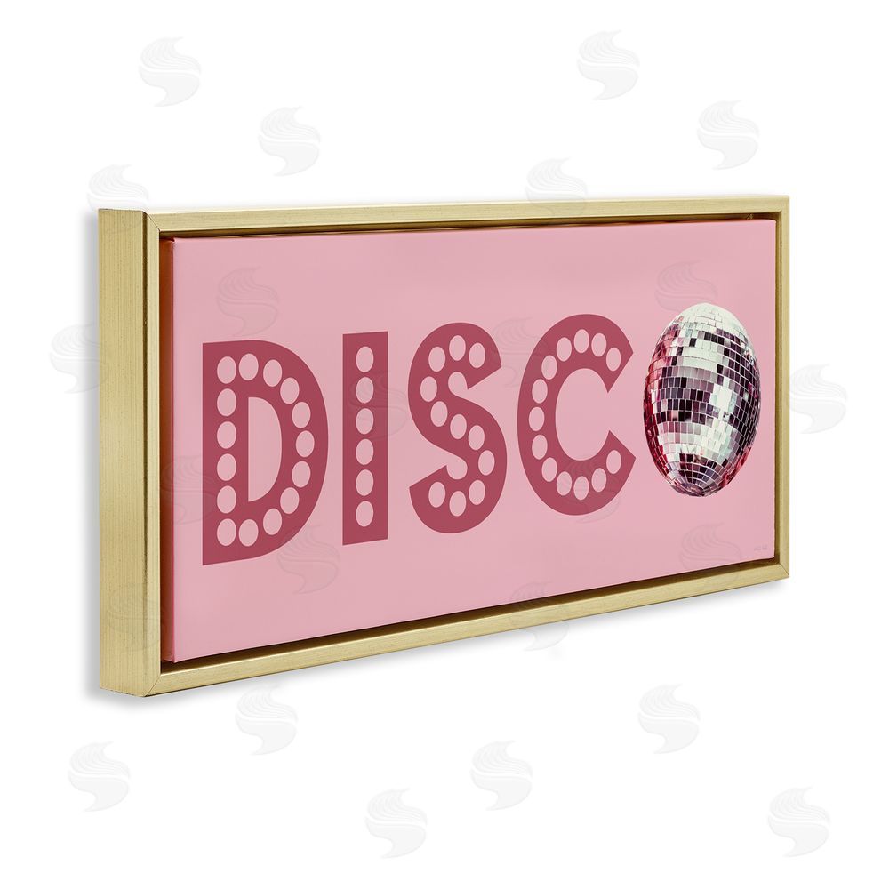 Cindy Jacobs Dotted Disco Sign Gold Floating Frame Canvas Wall Art Print