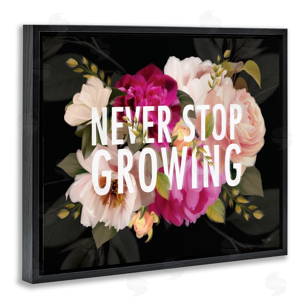 House Fenway Never Stop Growing Blooms Black Floating Frame Canvas Wall Art Print