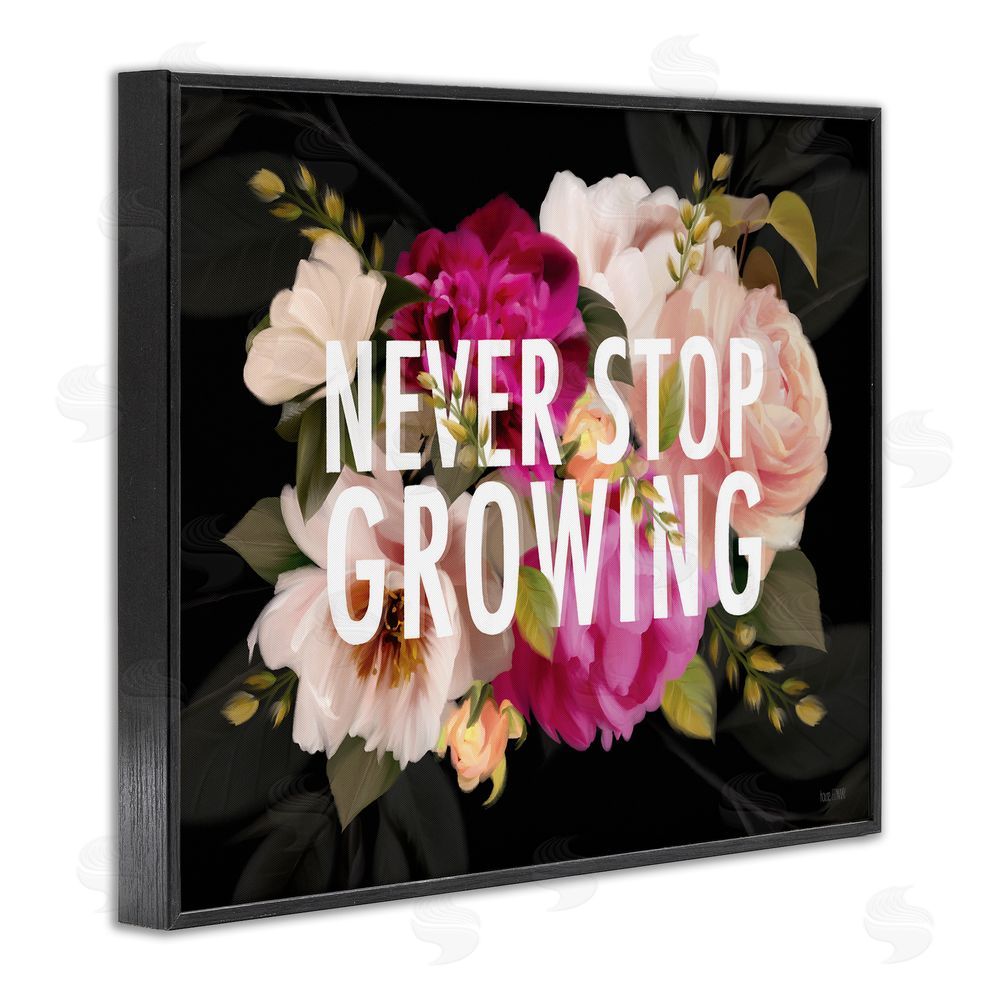 House Fenway Never Stop Growing Blooms Black Framed Giclee Wall Art Print