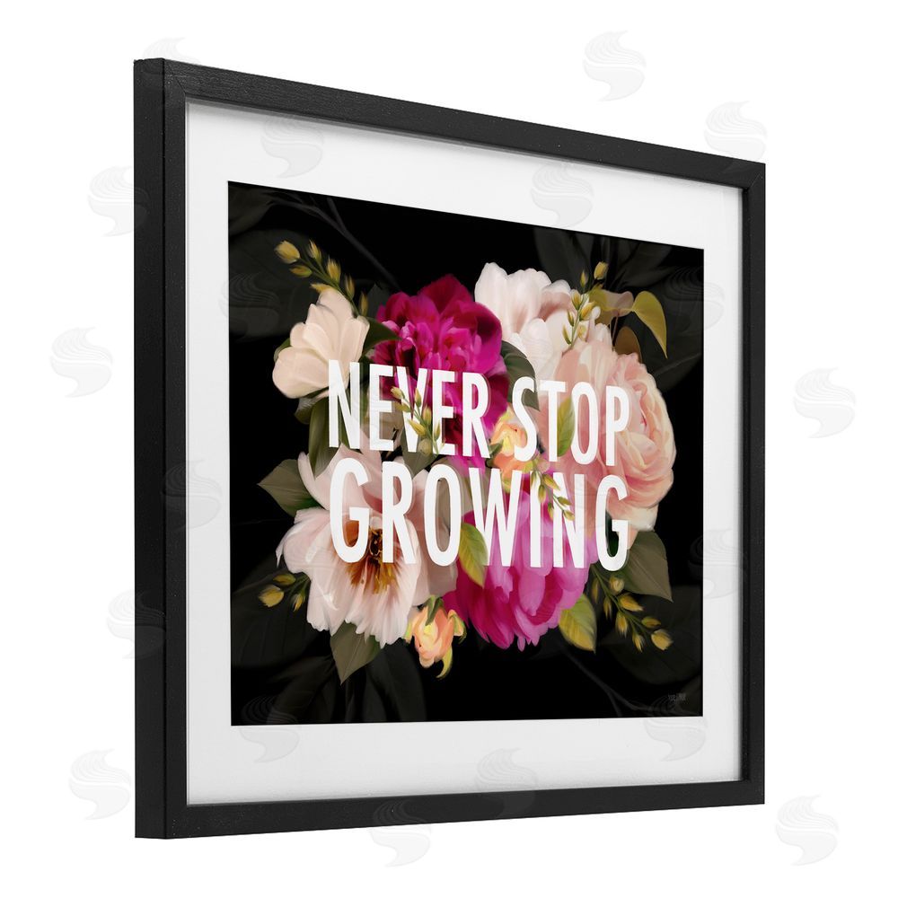 House Fenway Never Stop Growing Blooms Black Framed Print Under Glass Wall Art