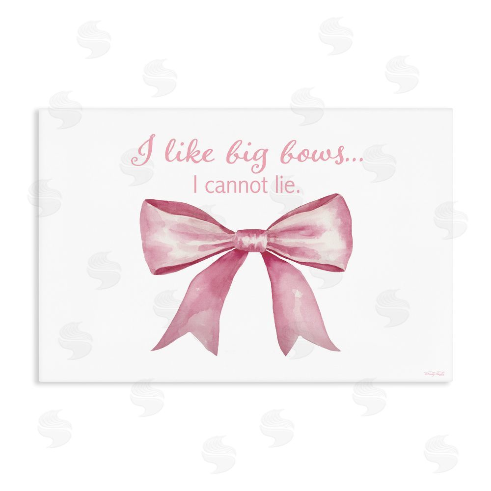 Cindy Jacobs I Like Big Bows Pink Ribbon Stretched Canvas Wall Art Print